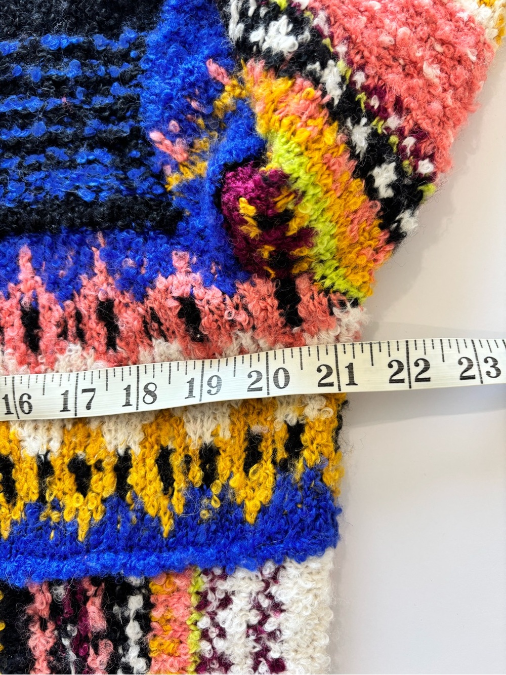 Free People Sz M Alpaca Blend Fuzzy Crew Sweater Indie Boho Abstract Fair Isle - Picture 10 of 14